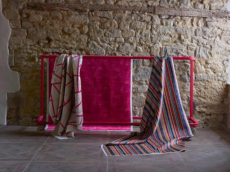 Fabrics in shades of pink